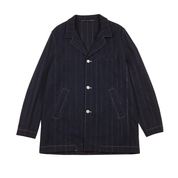 BLUE WOOL AND CASHMERE PINSTRIPE OVERSIZE JACKET 1 of 1