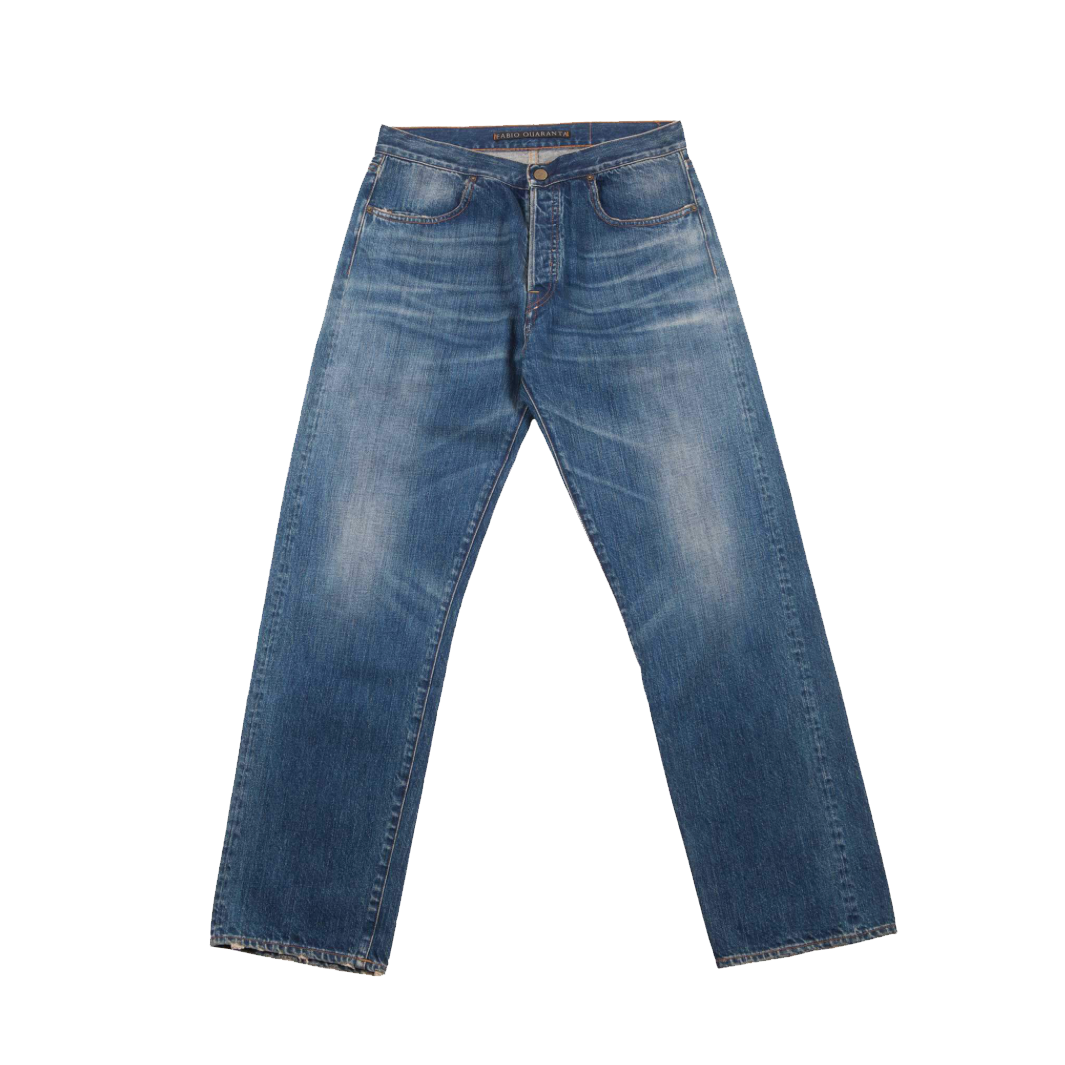 WASHED DENIM TROUSERS